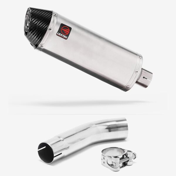 Lextek Brushed Stainless Steel RP2 300mm Exhaust with Link Pipe for Suzuki GSXR 600/750 (11- )