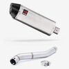 Lextek Stainless Steel RP2 Gloss Oval Exhaust 300mm with Link Pipe for Honda CBR600 F (87-90)