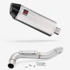 Lextek Brushed Stainless Steel RP2 300mm Exhaust with Link Pipe for Triumph Tiger 1050 (07-12)