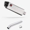 Lextek Stainless Steel RP2 Gloss Oval Exhaust 300mm with Link Pipe