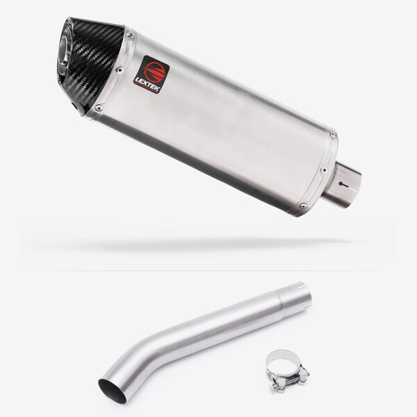Lextek Stainless Steel RP2 Gloss Oval Exhaust 300mm with Link Pipe
