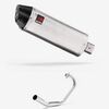Lextek Brushed Stainless Steel RP2 300mm Exhaust System for Honda CBF 125 (08-16)