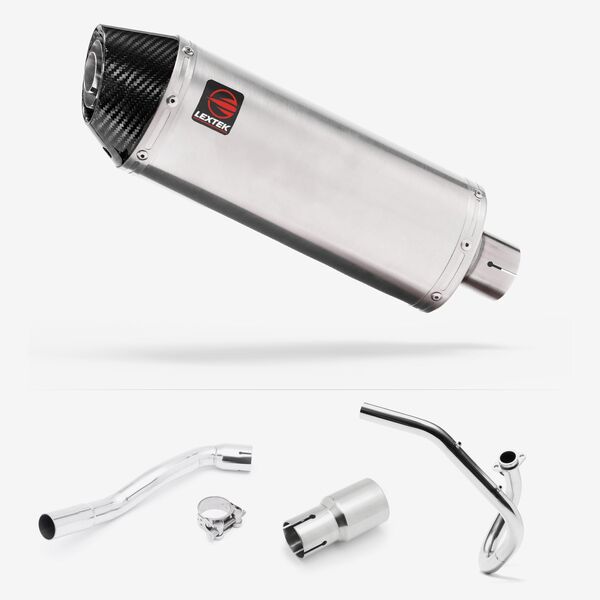 Lextek Brushed Stainless Steel RP2 300mm Exhaust System for Pulse XF250GY (06-15)