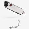 Lextek Brushed Stainless Steel RP2 300mm Exhaust System for Yamaha YZF-R125 / MT-125 (14-18)