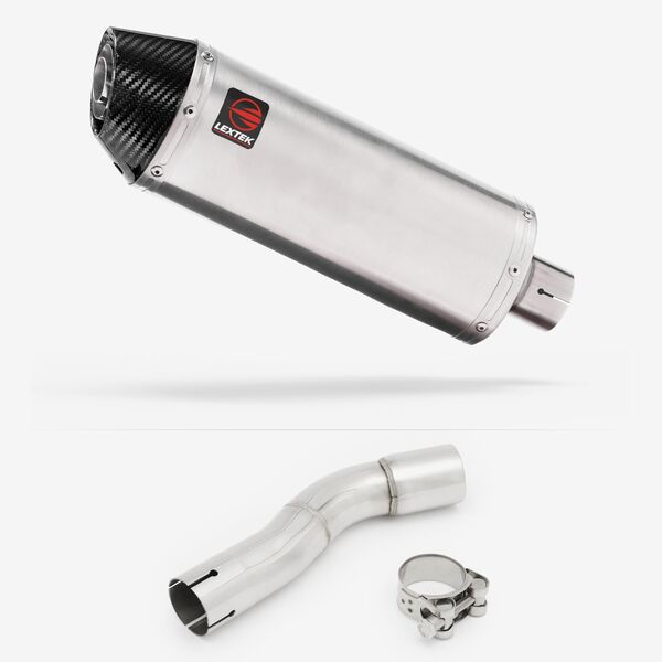 Lextek Brushed Stainless Steel RP2 300mm Exhaust with Link Pipe for Honda CMX500 Rebel (17-19)