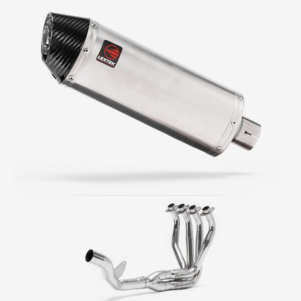 Lextek Brushed Stainless Steel RP2 300mm Single Sided Exhaust System for Kawasaki Z1000SX (10-19)