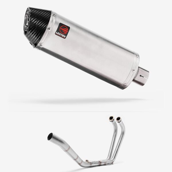 Lextek Brushed Stainless Steel RP2 300mm Exhaust System for Yamaha YZF R3 (15-18)