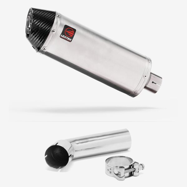 Lextek Stainless Steel RP2 Gloss Oval Exhaust 300mm with Link Pipe