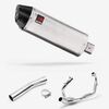 Lextek Brushed Stainless Steel RP2 300mm Exhaust System for Suzuki SV650 (03-15)