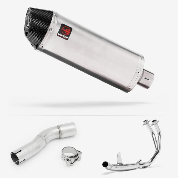 Lextek Brushed Stainless Steel RP2 300mm Exhaust System for Honda CMX500 Rebel (17-24)