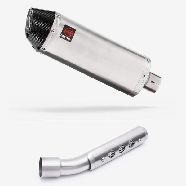 Lextek Brushed Stainless Steel RP2 300mm Exhaust with Link Pipe for Yamaha Tenere 700 (19-23)