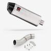 Lextek Brushed Stainless Steel RP2 300mm Exhaust with Link Pipe for Ducati Monster 797 (17-18)