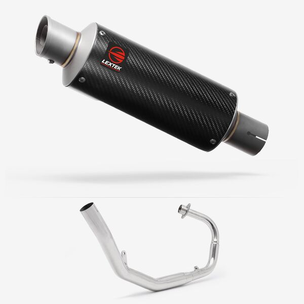 Lextek Carbon Fibre GP8C GP Stubby Exhaust System 240mm for Lexmoto LXR 125