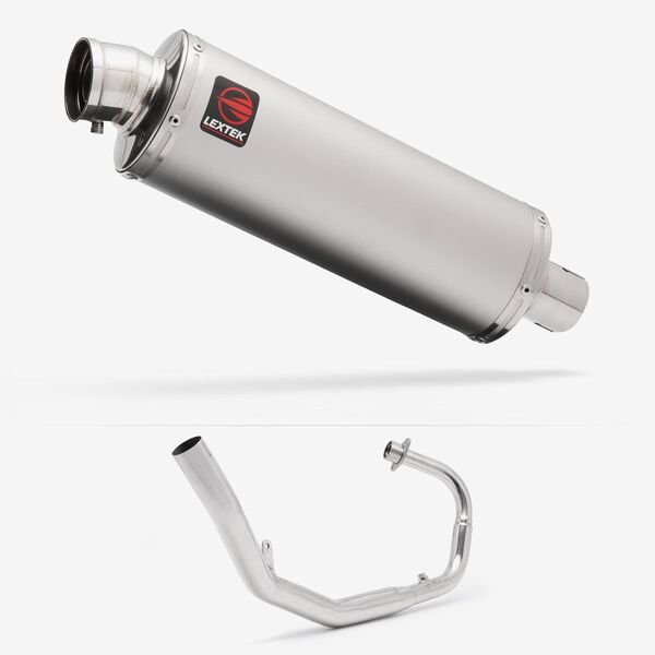Lextek Stainless Steel OP1 Matt Exhaust System 350mm for Lexmoto LXR 125