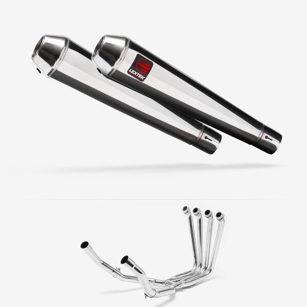 Lextek Polished Stainless Steel AC1 350mm Exhaust System for Yamaha FJR1300 (01-19)