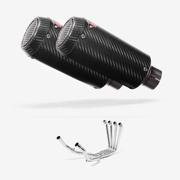 Lextek Carbon Fibre CP9C 180mm Exhaust System for Yamaha FJR1300 (01-19)
