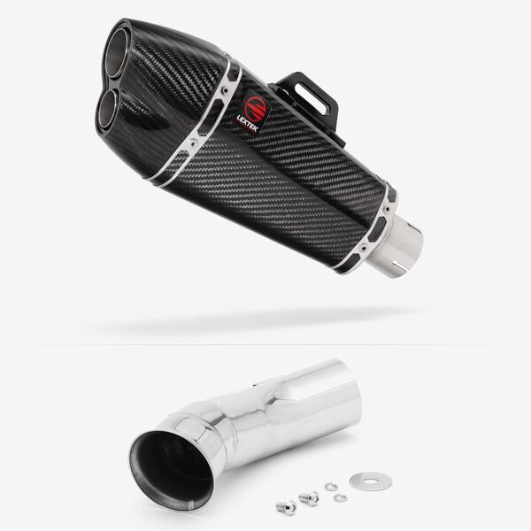 Lextek Carbon Fibre XP13C 210mm Exhaust with Link Pipe for KTM 790 Duke (18-21)