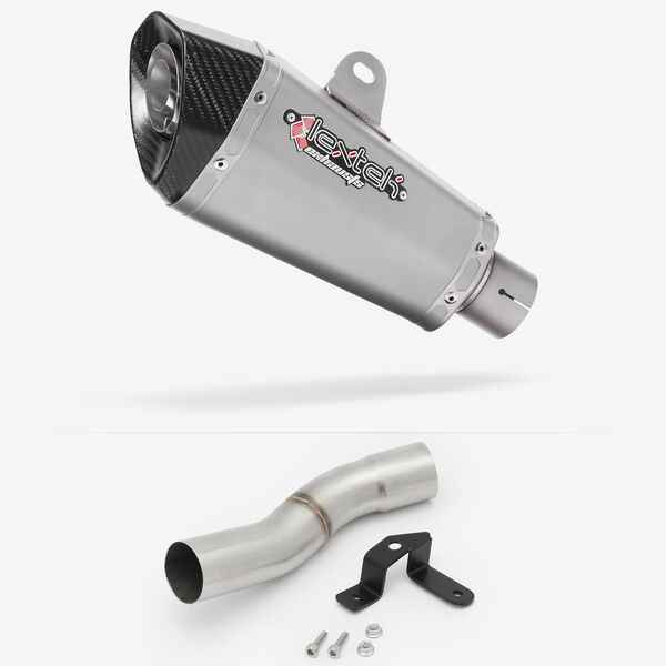 Lextek Stainless Steel XP10 Matt Exhaust 210mm Low Level with Link Pipe