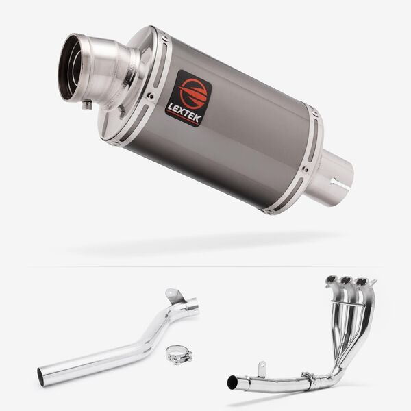 Lextek Smoked Stainless Steel OP15 200mm Exhaust System for Triumph Tiger 1050 Sport (13-21)