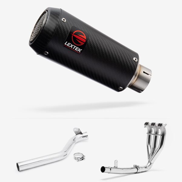 Lextek Carbon Fibre CP9C 180mm Exhaust System for Triumph Tiger 1050 Sport (13-21)