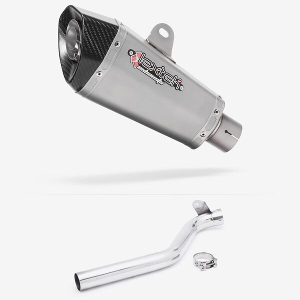 Lextek Stainless Steel XP10 Matt Exhaust 210mm with Link Pipe for Triumph Tiger 1050 Sport (13-20)