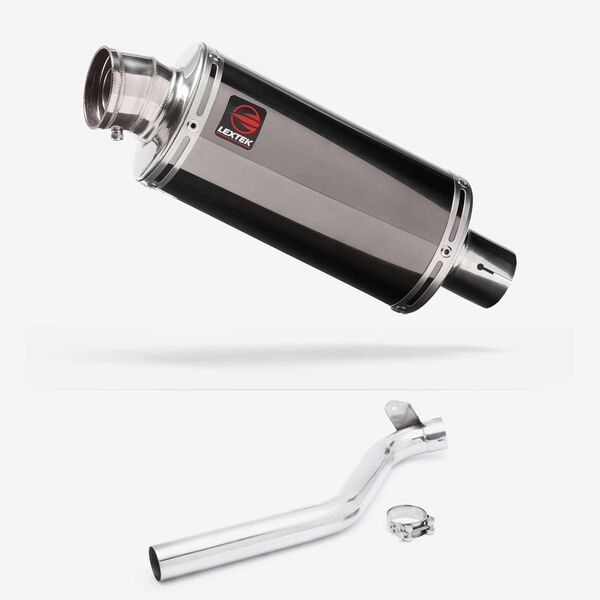 Lextek Smoked Stainless Steel OP16 250mm Exhaust with Link Pipe