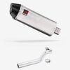 Lextek Stainless Steel RP2 Gloss Oval Exhaust 300mm with Link Pipe