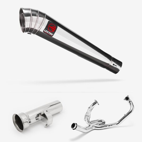 Lextek Stainless Steel MP4 Megaphone Exhaust System 300mm for KTM 1290 Super Adventure (17-20)