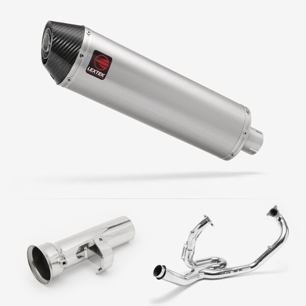 Lextek Brushed Stainless Steel RP1 400mm Exhaust System for KTM 1290 Super Adventure (17-20)