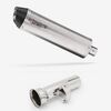Lextek Stainless Steel RP1 Gloss Oval Exhaust 400mm with Link Pipe