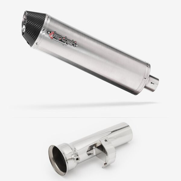 Lextek Stainless Steel RP1 Gloss Oval Exhaust 400mm with Link Pipe