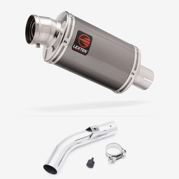 Lextek Smoked Stainless Steel OP15 200mm Exhaust with Link Pipe