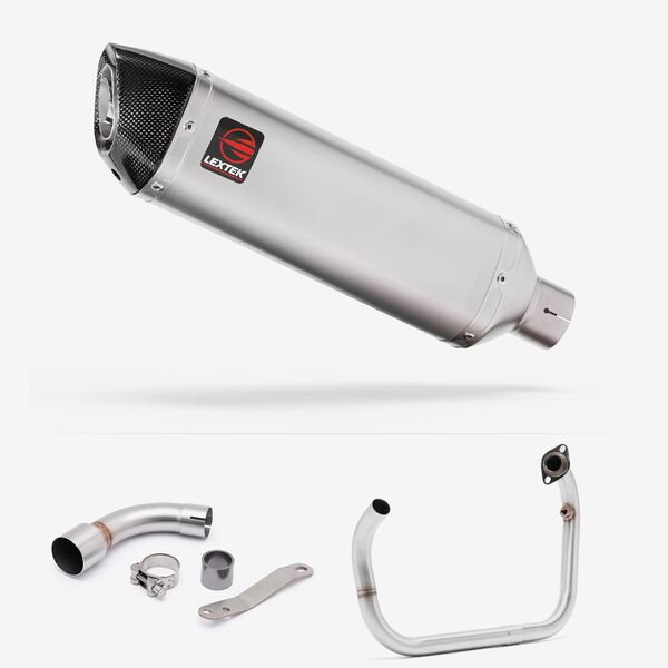 Lextek Matt Stainless Steel VP1 300mm Exhaust System for Benelli TNT 125/135 (17-24)