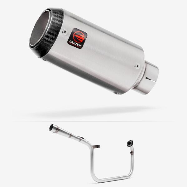 Lextek Matt Stainless Steel CP1 150mm Single Underseat Exhaust for Benelli TNT 125/135 (17-24)