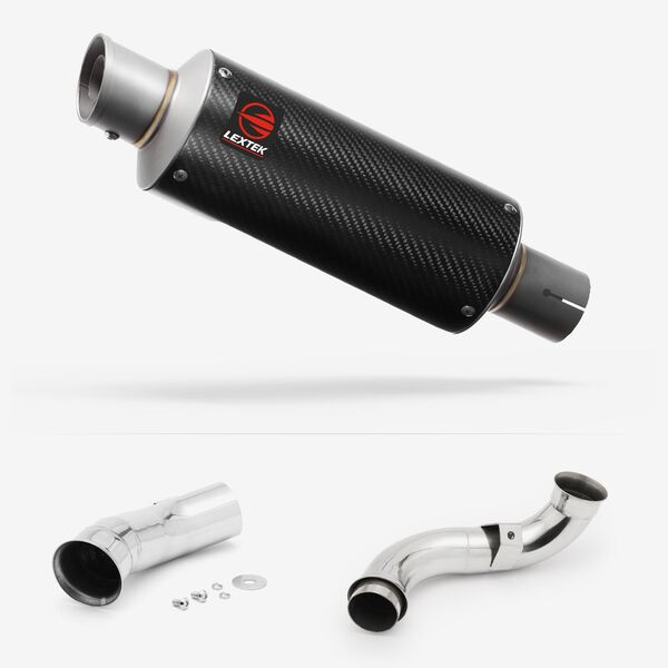 Lextek Carbon Fibre GP8C 240mm Exhaust with Link Pipe for KTM 790 Duke (18-21)