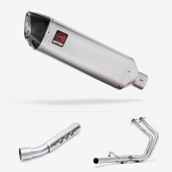 Lextek Matt Stainless Steel VP1 300mm Exhaust System for Yamaha Tenere 700 (19-24)