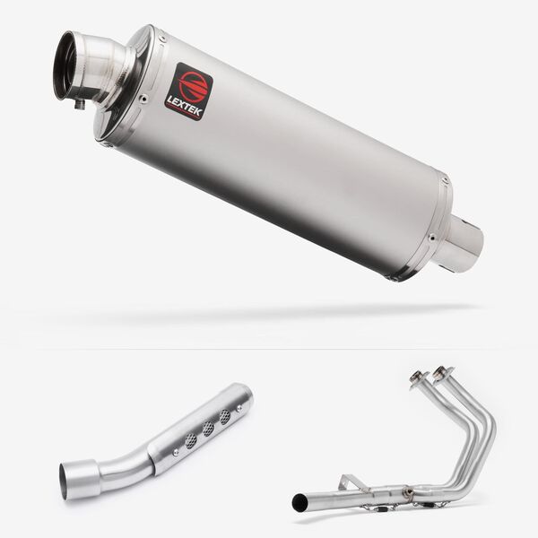 Lextek Matt Stainless Steel OP1 350mm Exhaust System for Yamaha Tenere 700 (19-24)