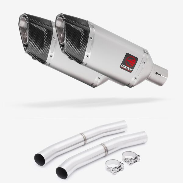 Lextek Matt Stainless Steel SP5 200mm Exhaust with Link Pipes