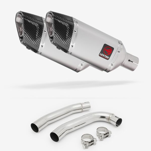 Lextek Matt Stainless Steel SP5 200mm Exhaust with Link Pipe for Honda VTR 1000 (97-05)