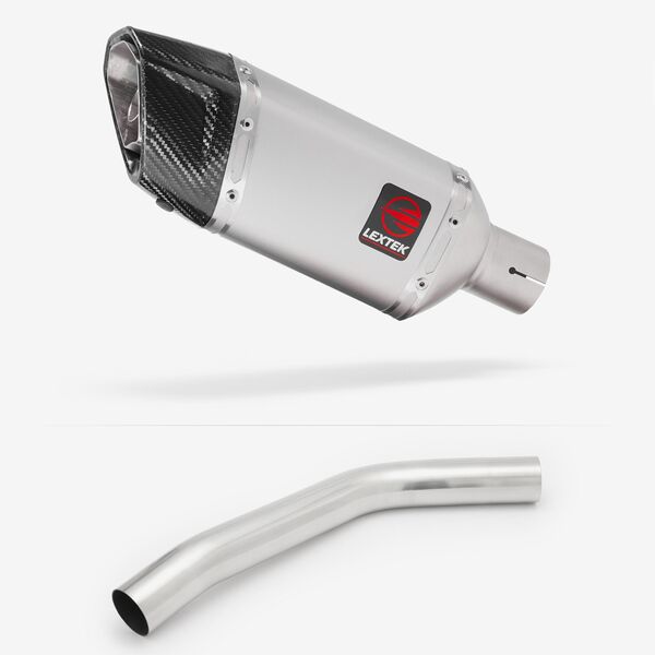 Lextek Matt Stainless Steel SP5 200mm Exhaust with Link Pipe for Triumph Tiger 800 (10-19)