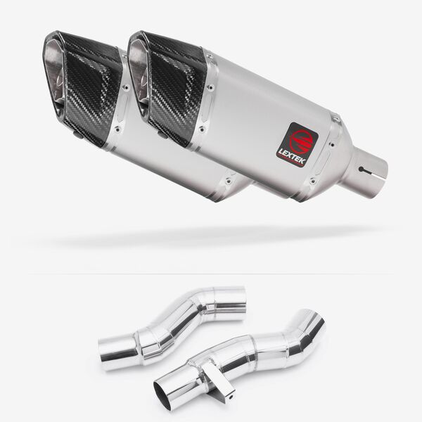 Lextek Matt Stainless Steel SP5 200mm Exhaust with Link Pipes