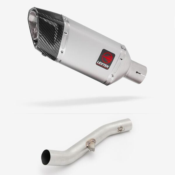 Lextek Matt Stainless Steel SP5 200mm Exhaust with High Level Link Pipe for Yamaha YZF R6 (17-22)