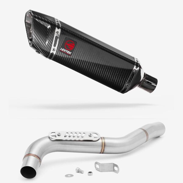 Lextek Carbon Fibre SP9C 300mm Exhaust with Link Pipe for Triumph Tiger 1050 (07-12)