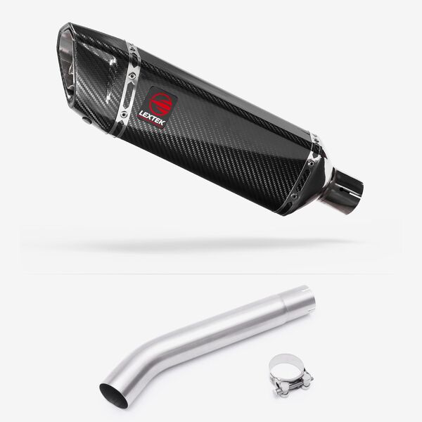 Lextek Carbon Fibre SP9C Gloss Exhaust 300mm with Link Pipe for Yamaha YZF600R Thunder Cat (95-07)
