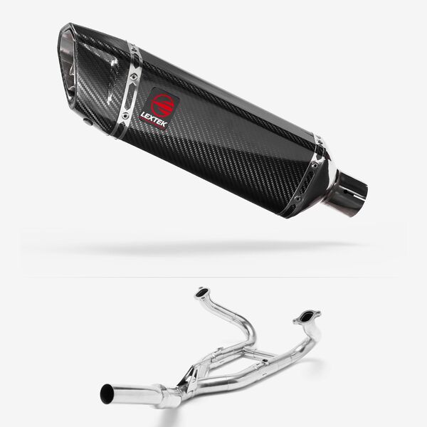 Lextek Carbon Fibre SP9C Gloss Exhaust System 300mm for BMW R 1200 GS (12-18) R 1200 R RS (14-18)