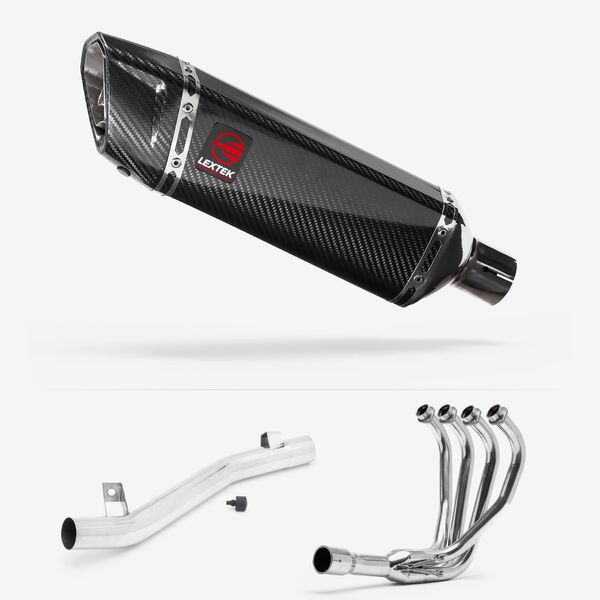 Lextek Carbon Fibre SP9C Gloss Exhaust System 300mm for Suzuki GSF 600/650/1200 Bandit (95-06)