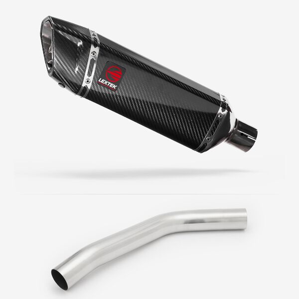 Lextek Carbon Fibre SP9C Gloss Exhaust 300mm with Link Pipe for Triumph Tiger 800 (10-19)