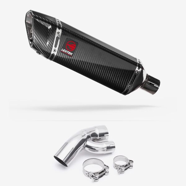 Lextek Carbon Fibre SP9C Gloss Exhaust 300mm with Link Pipe for BMW S1000 XR (15-19)