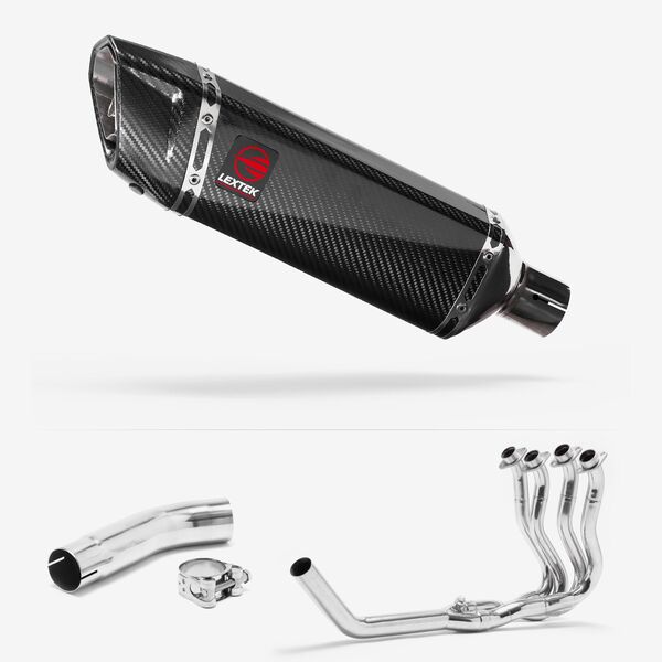 Lextek Carbon Fibre SP9C Gloss Exhaust System 300mm for Suzuki GSXR 600/750 (11>)