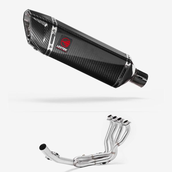Lextek Carbon Fibre SP9C Gloss Exhaust System 300mm for Suzuki GSXR 1000 (17-